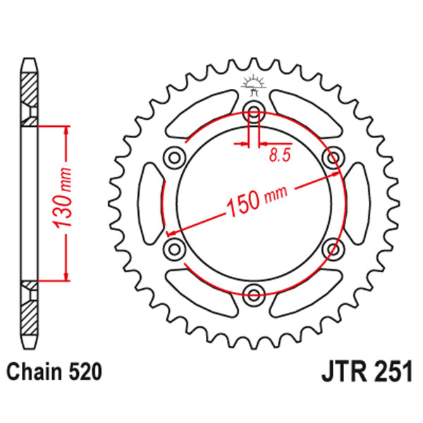 JT JT Rear Sprockets R/W 251-48SC